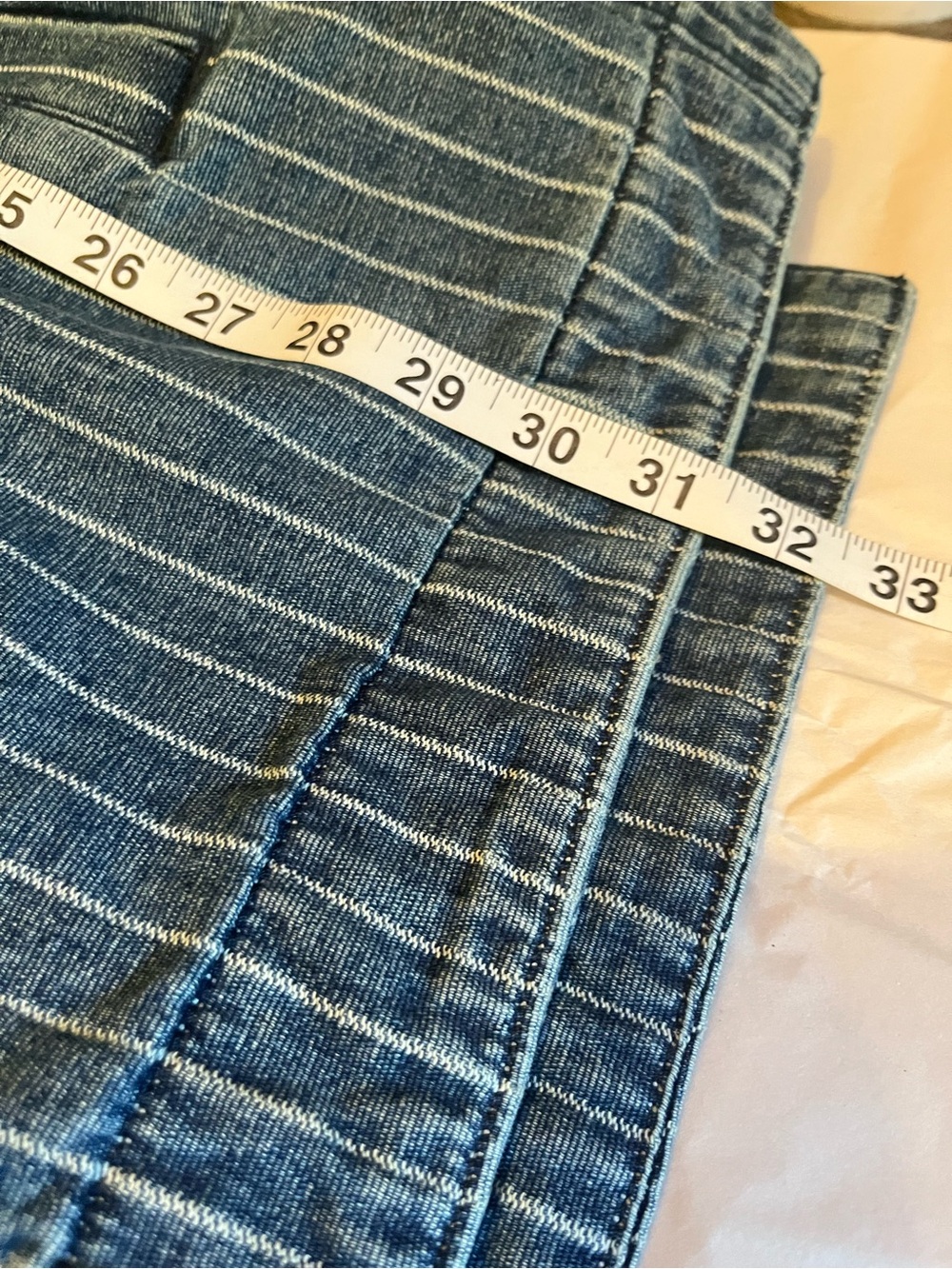NWT Free people size XL Madison city pinstripe denim jacket - Picture 9 of 12